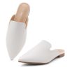 Cally Women's Mules, Pointed Toe Backless Loafer Shoes, Comfortable Flats, Slip-On Slides, Casual Flat Mule for Party, Office,