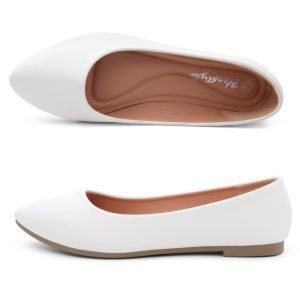 Elina Women's Flats, Pointed Toe Ballet Flat Shoes, Slip-On Dressy Flats, Comfortable Casual Ballerina Shoes for Daily Wear,