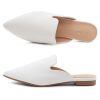 Cally Women's Mules, Pointed Toe Backless Loafer Shoes, Comfortable Flats, Slip-On Slides, Casual Flat Mule for Party, Office,