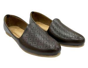 Punjabi Mojaris Mens Shoes Cream Wedding for Groom,Traditional Indian Footwear Ethnic Peshawari Slippers