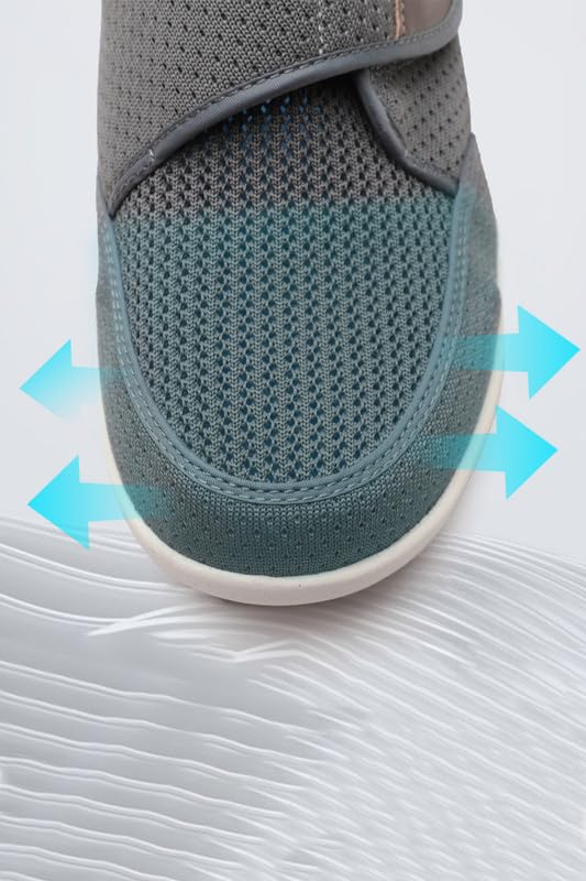 Diabetic Shoes for Men Wide Width Elderly Men's Diabetic Shoes Adjustable Closure Breathable Lightweight Non Slip Air Cushion