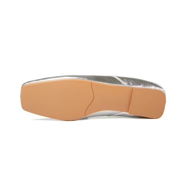 Ballet Flats for Women Square Toe Leather Bow Mary Janes Comfortable Casual Office Walk Dress Shoes
