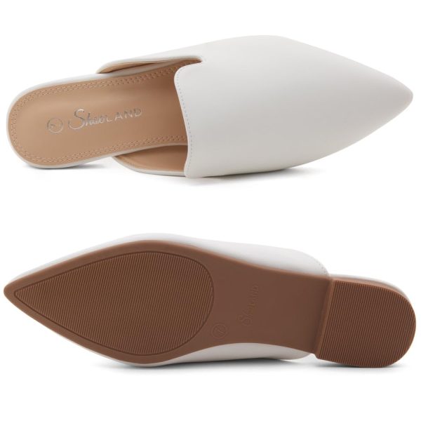 Cally Women's Mules, Pointed Toe Backless Loafer Shoes, Comfortable Flats, Slip-On Slides, Casual Flat Mule for Party, Office,