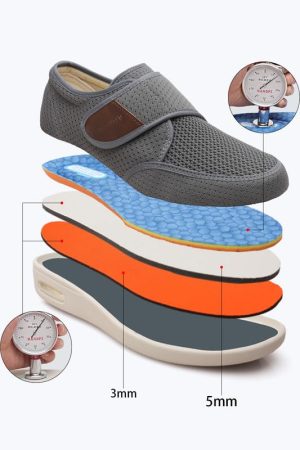 Diabetic Shoes for Men Wide Width Elderly Men's Diabetic Shoes Adjustable Closure Breathable Lightweight Non Slip Air Cushion