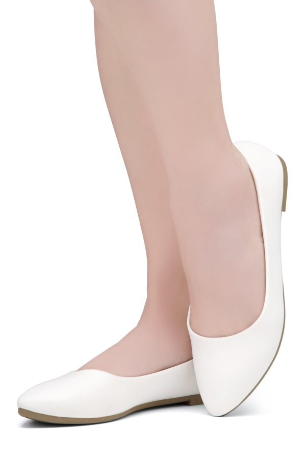 Elina Women's Flats, Pointed Toe Ballet Flat Shoes, Slip-On Dressy Flats, Comfortable Casual Ballerina Shoes for Daily Wear,