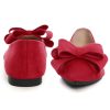 Womens Bowknot Flower Ballet Flats Pointed Toe Soft Dress Shoes