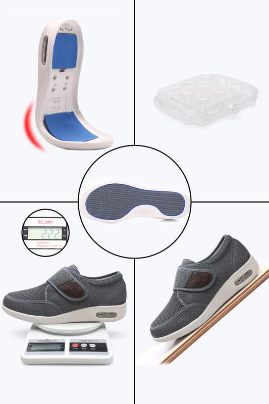 Diabetic Shoes for Men Wide Width Elderly Men's Diabetic Shoes Adjustable Closure Breathable Lightweight Non Slip Air Cushion