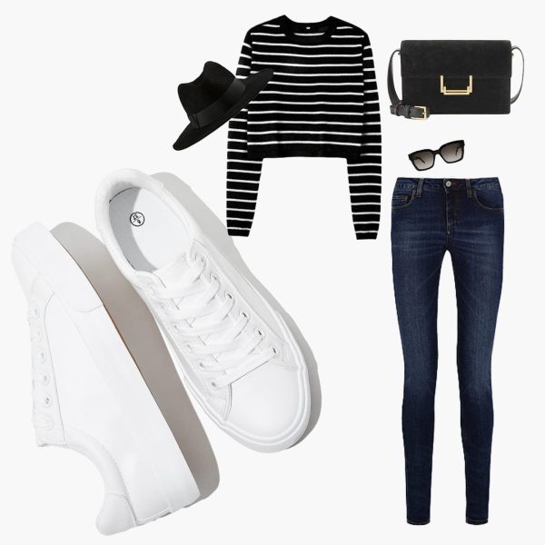 Womens White Tennis Shoes PU Leather Sneakers Casual Walking Shoes for Women