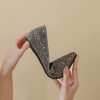 Flats Shoes Women Rhinestone Pointed Head Ballet Flats Comfortable Soft Memory Foam Insole Flat Shoes for Women Comfortable