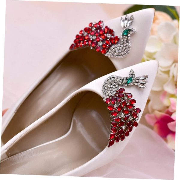 Rhinestone Shoe Charms Buckle 2pcs Clip on Shoe Embellishments Decorative Shoe Clips for Heels Flats Shoe Accessories