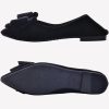 Bowknot Ballet Flats Womens Pointy Toe Casual Flat Shoes Suede Dress Shoes Wear to Work Slip On Moccasins