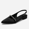 Women Slingback Flats with Rhinestone Pointed Toe Flats for Women Dressy Shoes