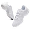 Girls Cheer Shoes White Youth Cheerleading Shoes Dance Athletic Training Breathable Dancing Lightweight Competition Comfortable