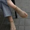 Mesh Flats for Women - Ultra Comfortable Shiny Gem Mesh Flats - Sparkle Shoes Sandals