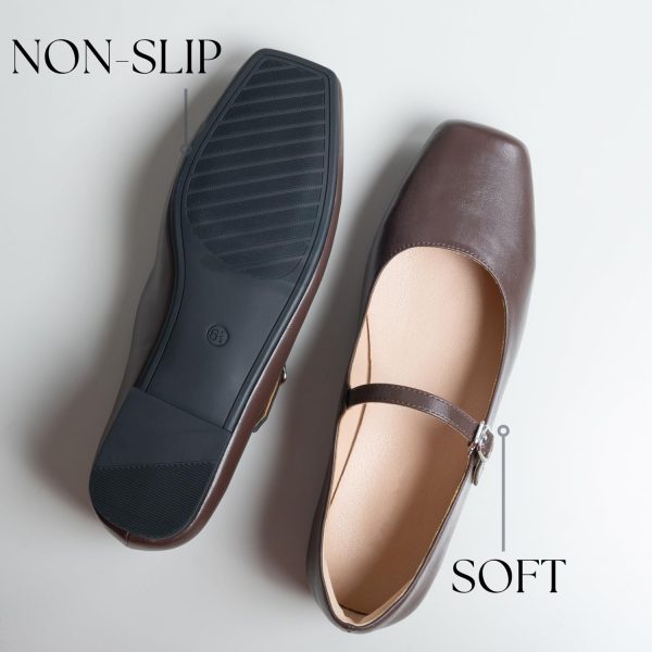 Women Mary Jane Shoes,Slip On Ankle Strap Dress Flat Shoes