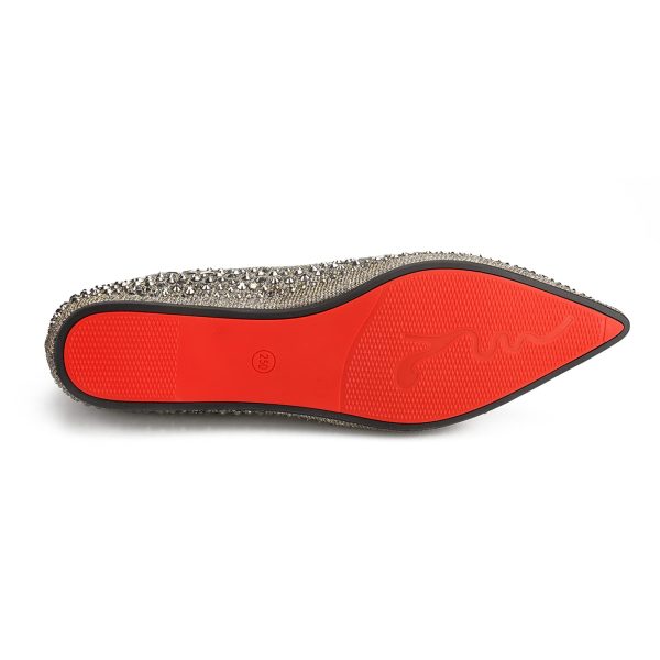 Flats Shoes Women Rhinestone Pointed Head Ballet Flats Comfortable Soft Memory Foam Insole Flat Shoes for Women Comfortable