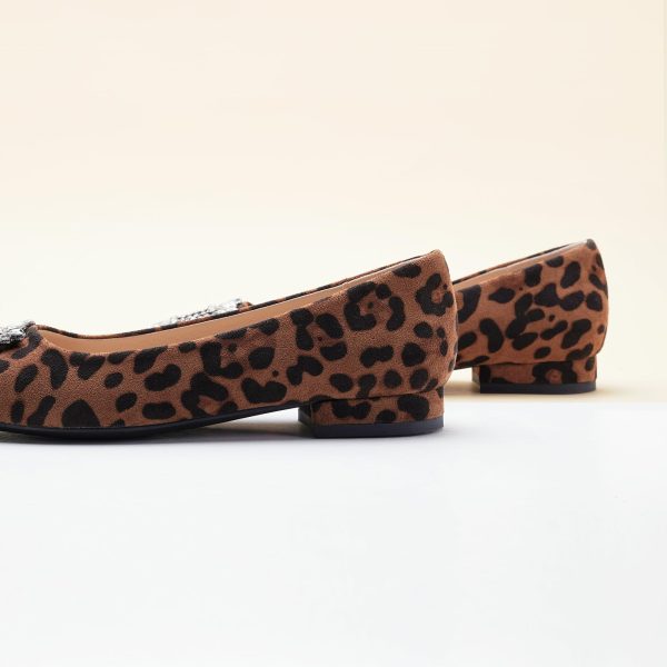 Women's Crystal Buckle Ballet Flats - Pointed Toe Slip On Dressy Shoes
