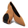 Flat Shoes for Women Classic Pointed Toe Slip On Ballet Shoes Knitted Texture Black Comfortable Dress Shoes