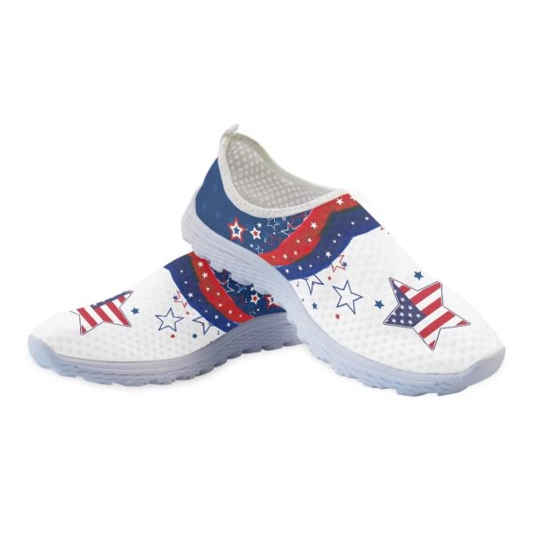 American Flag Shoes for Men Women Road Running Shoes Womens Mens Comfortable Walking Tennis Sneakers Athletic Shoes