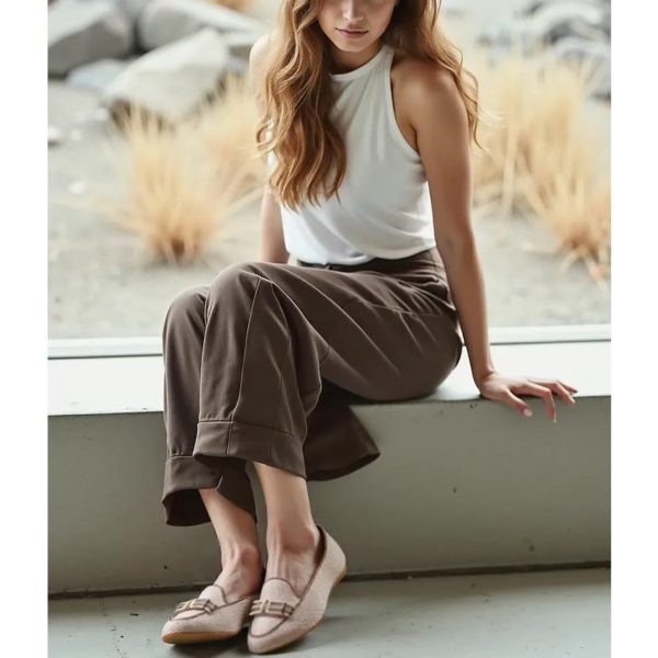 Women's Loafer Flats Casual Knit Fabric Lightweight Dressy Shoes Washable Elegant Pointed-Toe lace-up Bow Shoes Comfortable