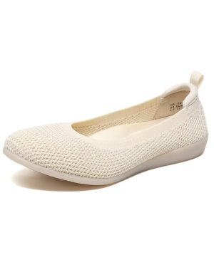 Women's Ballet Flats Knit Dress Shoes Soft Work Comfort Ballerina Slip-on Walking Shoes with Arch Support