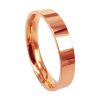 Women Wedding Band Titanium Ring Flat Shape Polished Anniversary Engagement Ring Unisex Ring Rose Gold 4mm Size 3.5-16.5