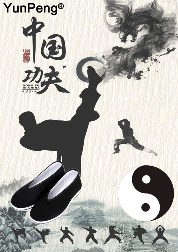 Chinese Traditional Old Beijing Shoes Unisex Martial Art Kung Fu Tai Chi Rubber Sole Shoes