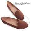 Women Round Toe Flats Comfortable Ballet Flat Shoes for Women Dressy Slip-ons Loafers Brown Size 8.5