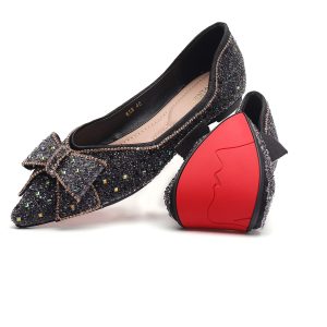 Women's Pointed Rhinestone Flat Shoes Glitter Flowers Wedding Comfortable Dress Shoes