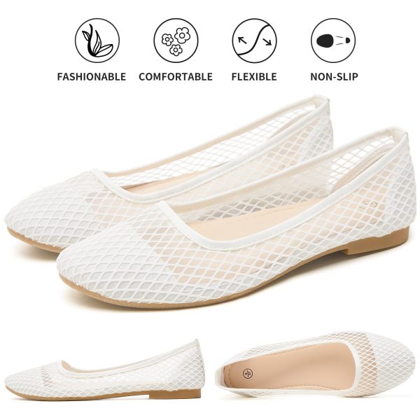 Women's Flats Shoes Ballet Flats Womens Knit Mesh Washable Dress Shoes Comfortable Slip on Loafers for Women Breathable Business