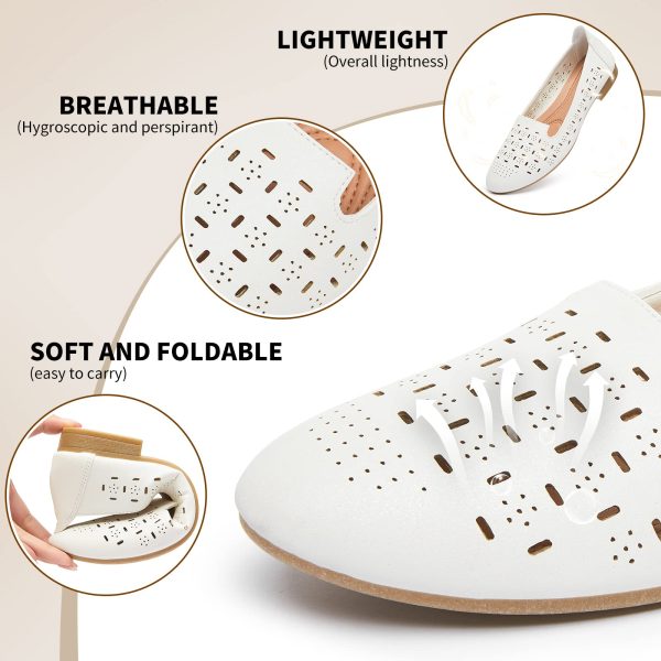 Women's Flats Shoes Comfortable Black PU Leather Ballet Flats for Women Casual Round Toe Dress Shoes Slip on Shoes Lightweight