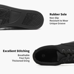 Men’s Low Top Canvas Walking Shoes Lace-up Fashion Sneakers Casual
