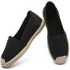 Women's Flats Shoes,Breathable Black Espadrilles Flats,Black and White Slip on Shoes(Lightweight and Soft)