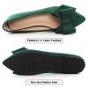 Bowknot Ballet Flats Womens Pointy Toe Casual Flat Shoes Suede Dress Shoes Wear to Work Slip On Moccasins