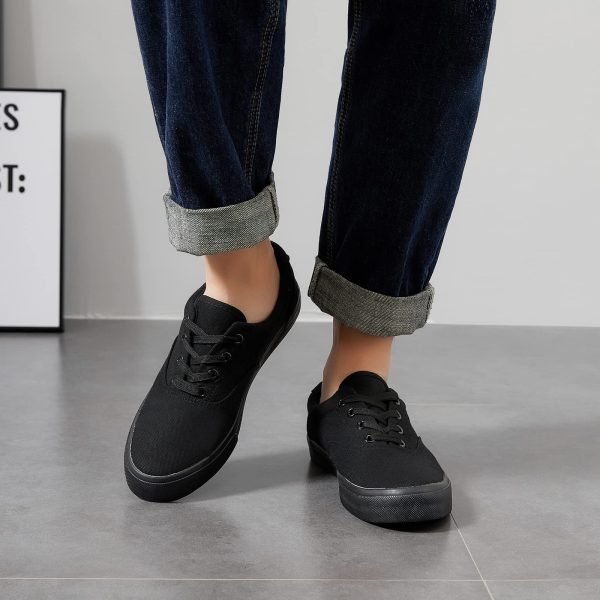 Men’s Low Top Canvas Walking Shoes Lace-up Fashion Sneakers Casual