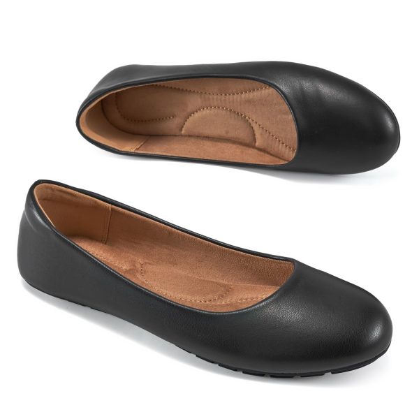 Flats for Women Ballets Shoes: Black 8 Dress Slip Comfortable Work Flats - Casual Ladies Wedding Walking Flat