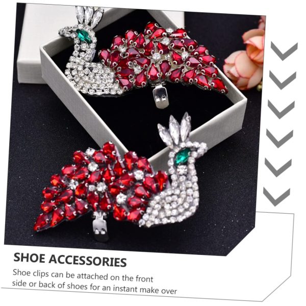 Rhinestone Shoe Charms Buckle 2pcs Clip on Shoe Embellishments Decorative Shoe Clips for Heels Flats Shoe Accessories