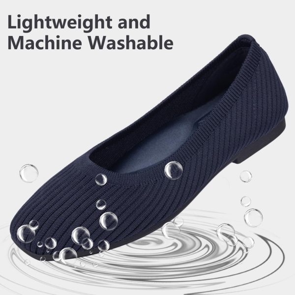 Women's Flats Square Toe Flats Comfortable Slip on Washable Ballet Flats Shoes for Women Dressy Work