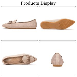 Women's Loafer Flats Casual Knit Fabric Lightweight Dressy Shoes Washable Elegant Pointed-Toe lace-up Bow Shoes Comfortable