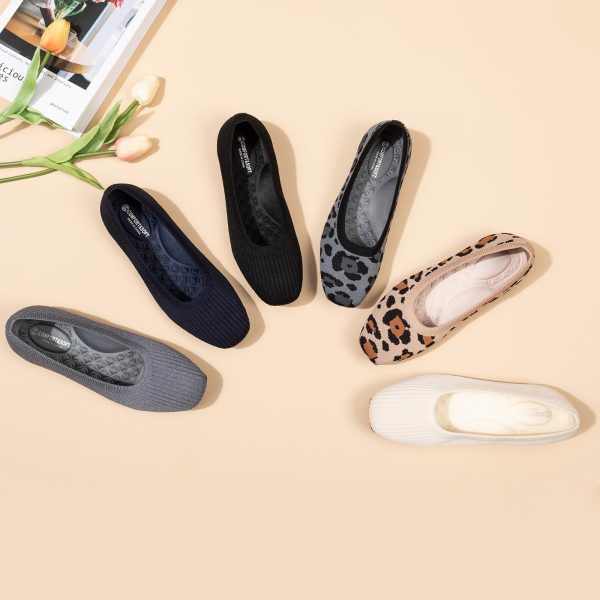 Women's Flats Square Toe Flats Comfortable Slip on Washable Ballet Flats Shoes for Women Dressy Work