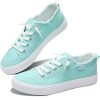 Women's Play Fashion Sneaker White Color Washed and Leopard Canvas Slip on Shoes