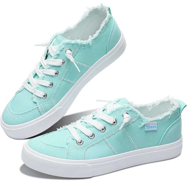Women's Play Fashion Sneaker White Color Washed and Leopard Canvas Slip on Shoes