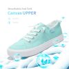 Women's Play Fashion Sneaker White Color Washed and Leopard Canvas Slip on Shoes