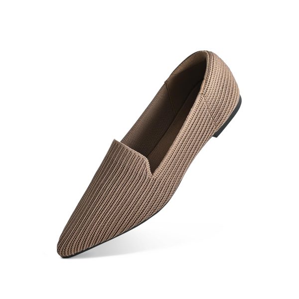 Pointed Toe Flats for Women Knit Ballet Flats Dress Shoes Comfortable Slip on Women Flats for Dressy Casual Office Work Foldable