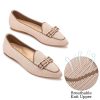 Women's Loafer Flats Casual Knit Fabric Lightweight Dressy Shoes Washable Elegant Pointed-Toe lace-up Bow Shoes Comfortable