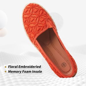 Women's Black Flats with Flower Embroideried,White Lace Ballet Flats,Comfortable Dress Flats
