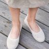 Women's Ballet Flats Knit Dress Shoes Soft Work Comfort Ballerina Slip-on Walking Shoes with Arch Support