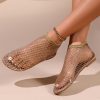 Mesh Flats for Women - Ultra Comfortable Shiny Gem Mesh Flats - Sparkle Shoes Sandals