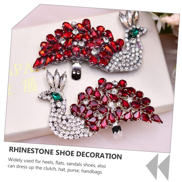 Rhinestone Shoe Charms Buckle 2pcs Clip on Shoe Embellishments Decorative Shoe Clips for Heels Flats Shoe Accessories