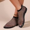 Ultra Comfortable Shiny Gem Mesh Flats, Ballet Flats for Women Sandals Women Dressy Summer Flat Shoes Slip On Sandals